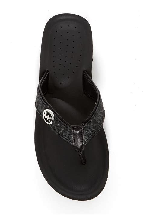 women's black michael kors flip flops|Michael Kors platform flip flops.